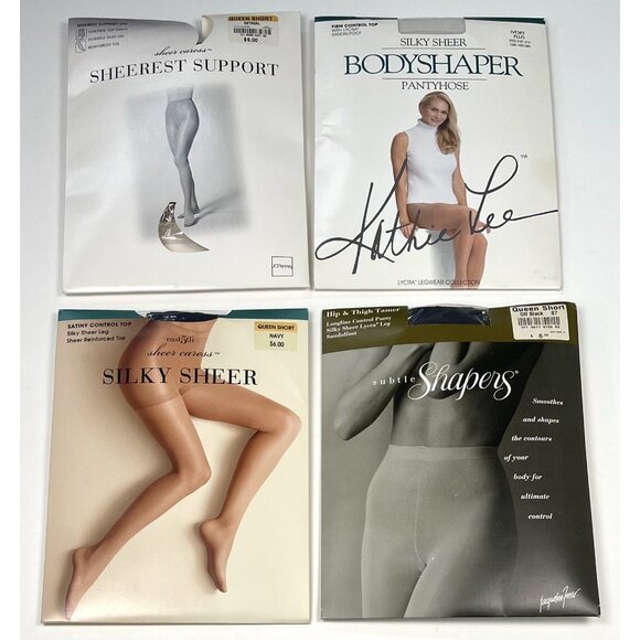 12pr VTG Womens Queen Short HOSIERY Pantyhose Stockings JCPenney NIP NEW - Picture 2 of 7